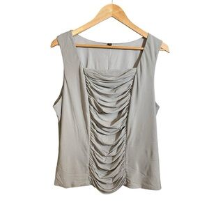 Women's Top Sleeveless Drape Front Grey/Silver Size 16 (brand tag is missing)